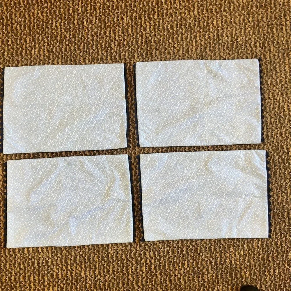 Handmade Placemats Set of 4 Never Used Paisley Blue